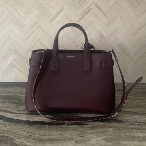 Burberry Medium Banner Purse Burgundy